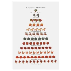 A Cat's Christmas Tea Towel- Tea Towels