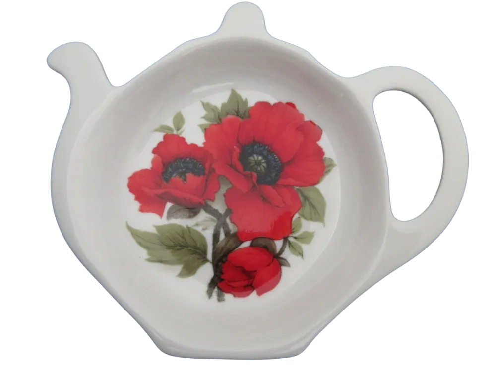 Adderley Ceramics Autumn Poppy Tea Tidy- Tea Bag Holders & Squeezers