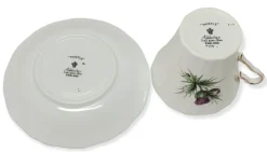 Adderley Ceramics Thistle Cup & Saucer with Gold Trim- Teacups & Saucers