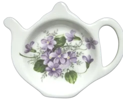 Adderley Ceramics Wild Violet Tea Tidy- Tea Bag Holders & Squeezers
