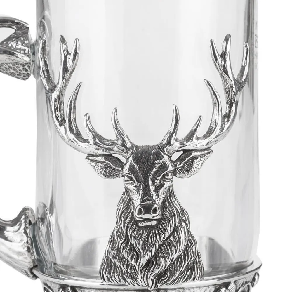 A.E. Williams Stag Glass & Pewter Tankard- Pewter Gifts & Jewelry|Glasses & Steins