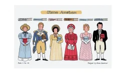 Alison Gardiner Jane Austen Tea Towel- Cultural Icons|Tea Towels