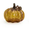 Amber Glass Pumpkin- Home Accents