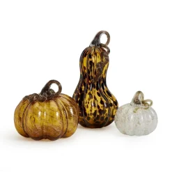 Amber Glass Pumpkin- Home Accents