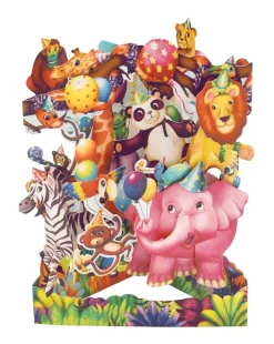 Animal Party Swing Card- Greeting Cards
