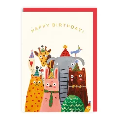 Animals Group Birthday Card- Greeting Cards