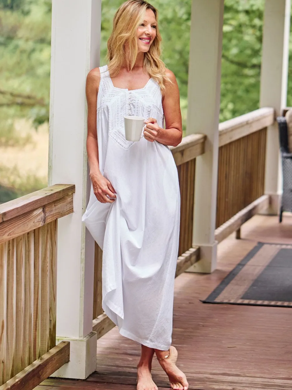 April Cornell Adeline White Nighty- Robes, Nightgowns & Dresses