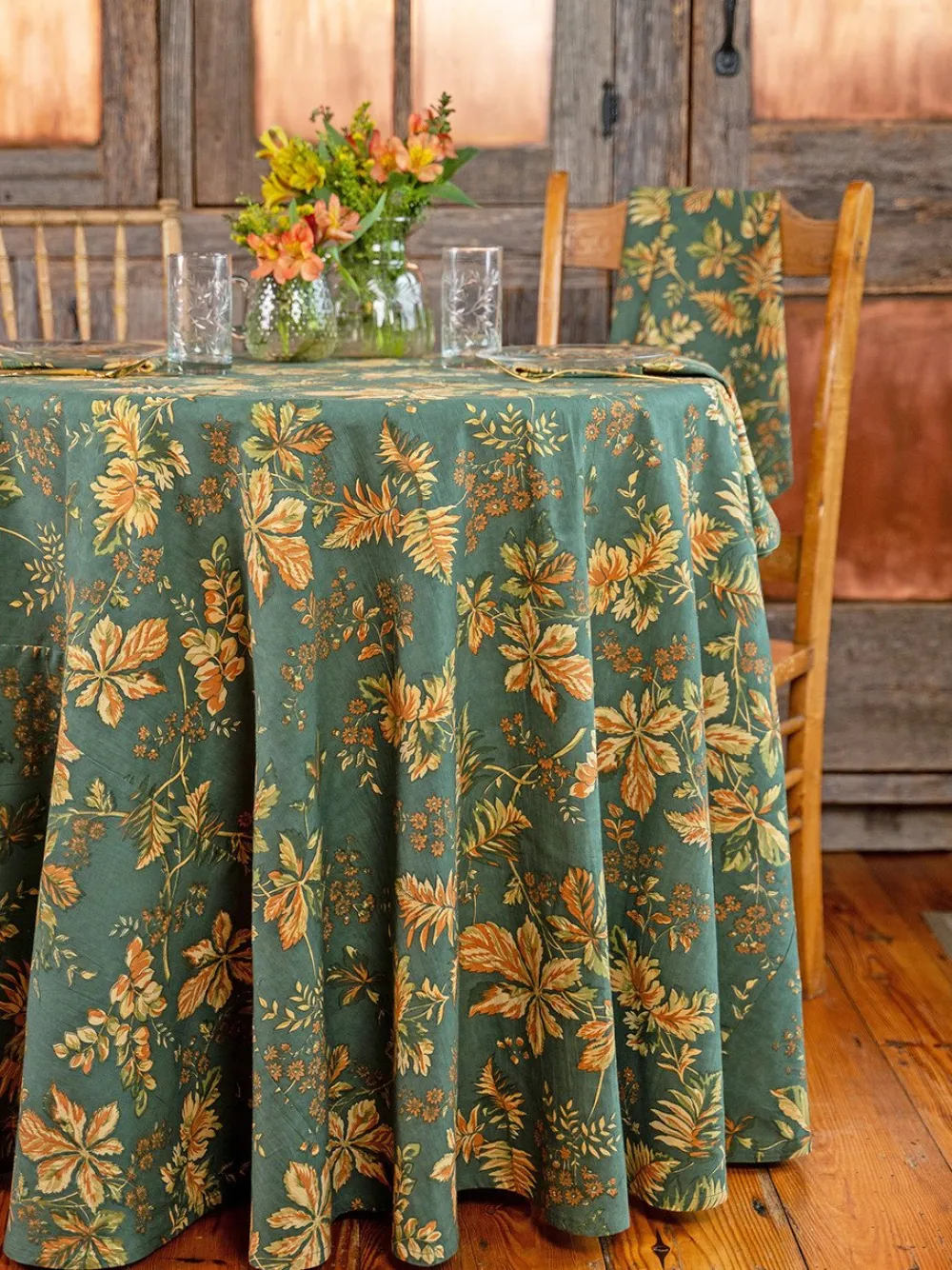 April Cornell Adirondack Forest 88" Round Tablecloth- Tablecloths