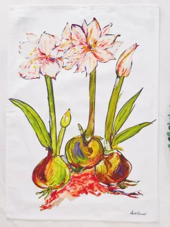 April Cornell Amaryllis (Striped) Tea Towel- Tea Towels