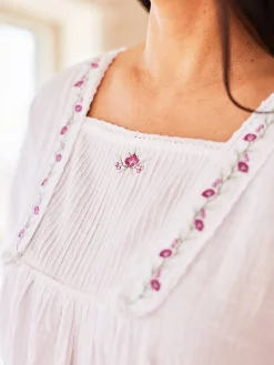 April Cornell Avondale White Nighty- Robes, Nightgowns & Dresses