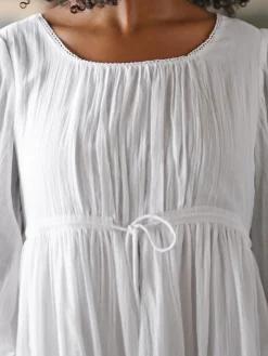 April Cornell Bronte White Nighty- Robes, Nightgowns & Dresses