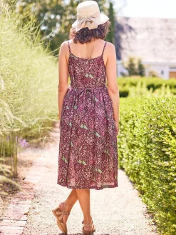 April Cornell Butterfly Vine Sundress (Fig)- Robes, Nightgowns & Dresses