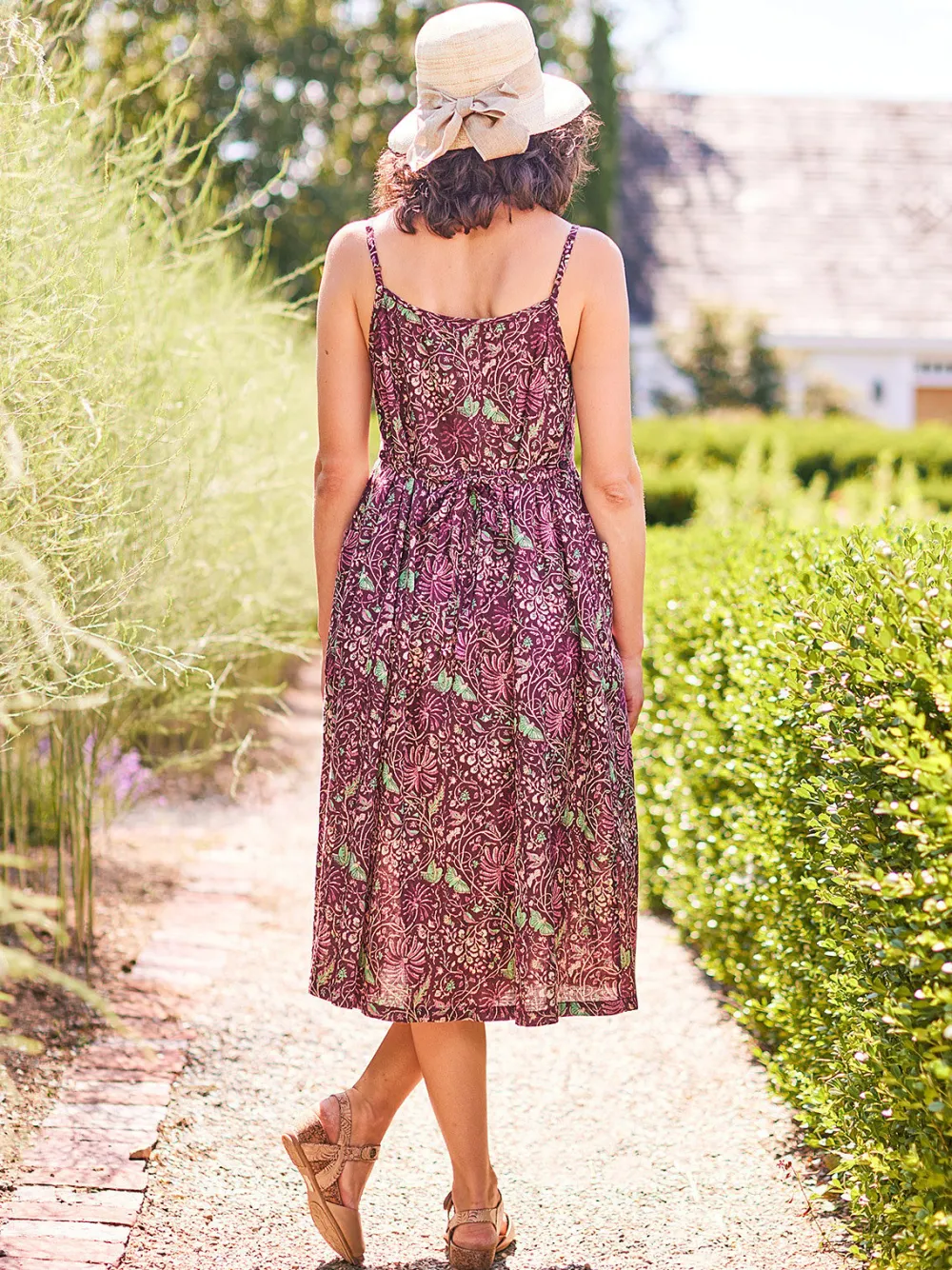 April Cornell Butterfly Vine Sundress (Fig)- Robes, Nightgowns & Dresses