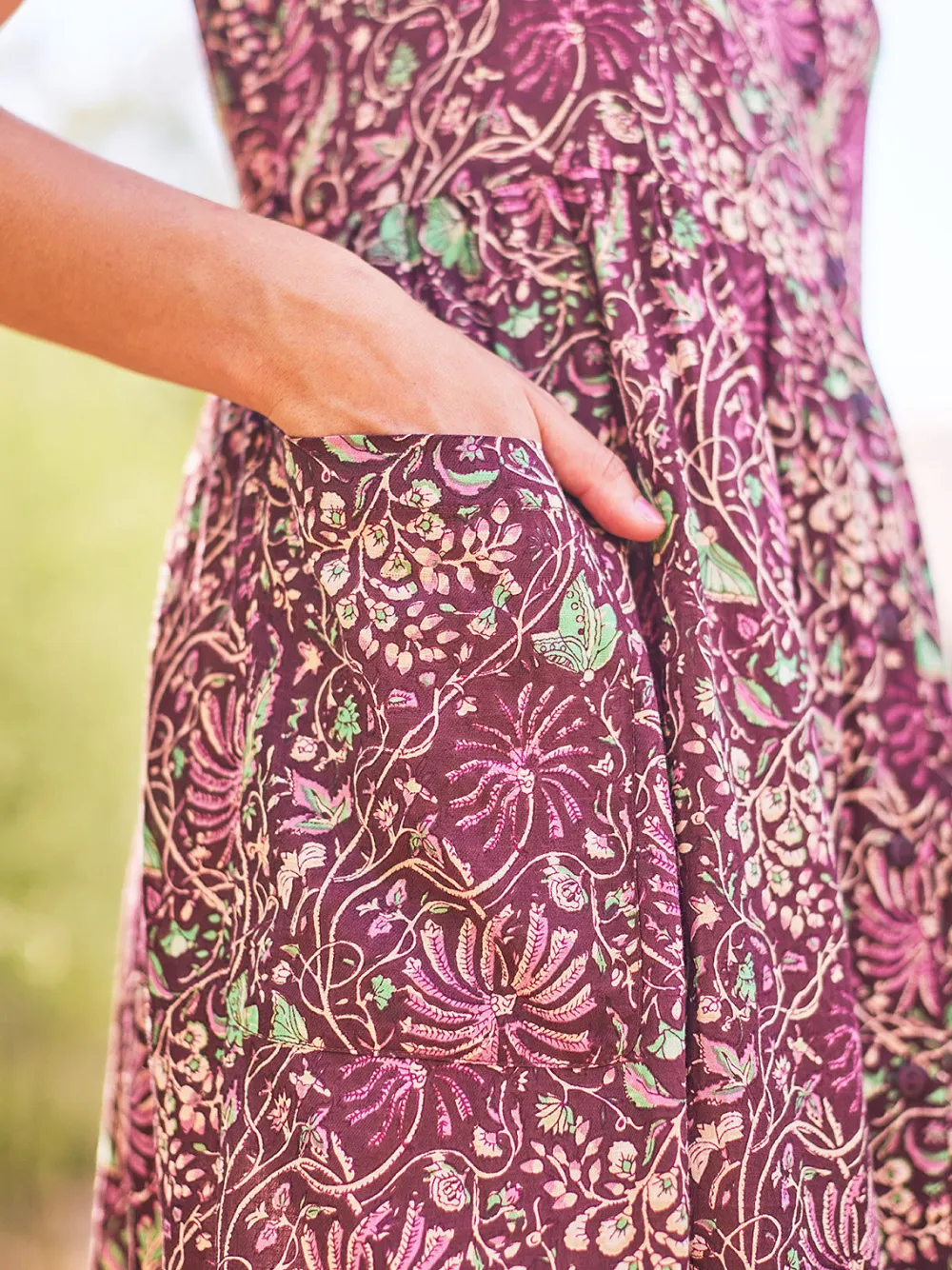 April Cornell Butterfly Vine Sundress (Fig)- Robes, Nightgowns & Dresses