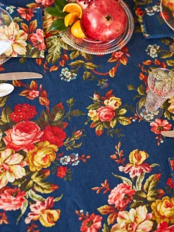 April Cornell Cassandra Ink Square Tablecloth, 54" x54"- Tablecloths