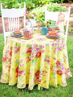 April Cornell Charming Sunshine Round Tablecloth, 88