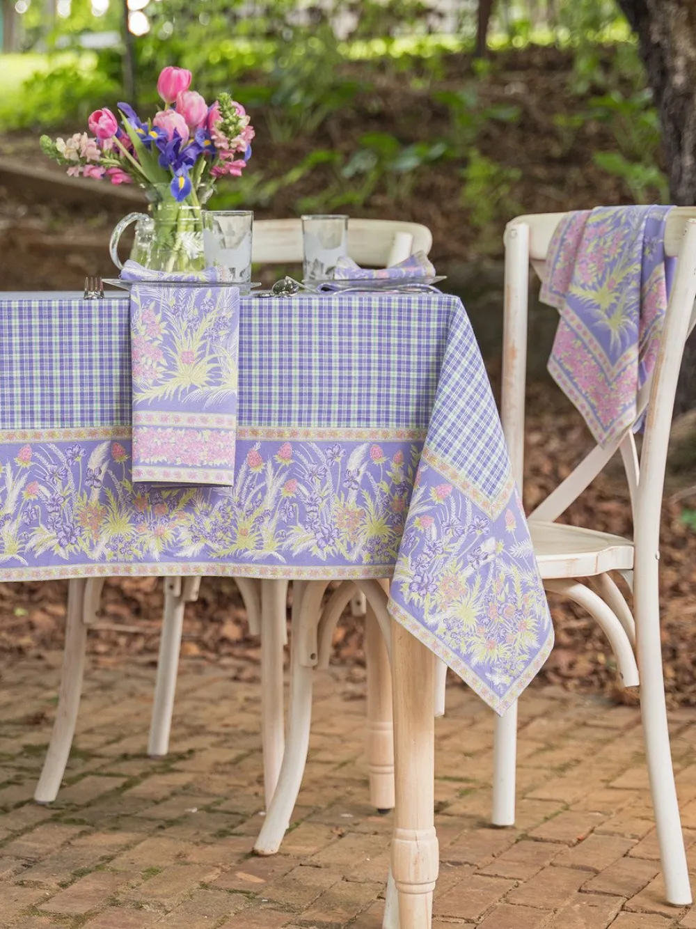 April Cornell Clover Periwinkle Tablecloth, 54" x 54"- Tablecloths