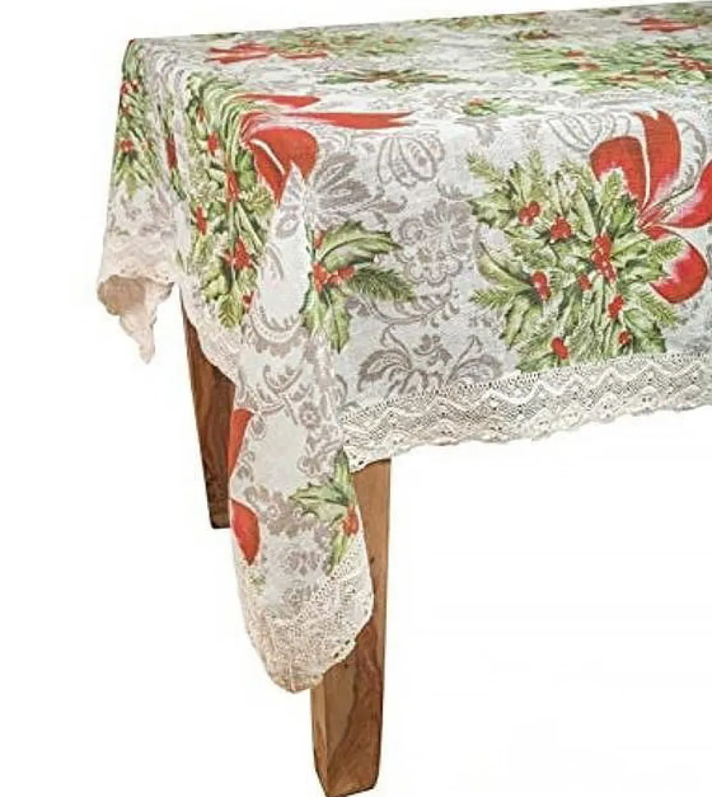 April Cornell Deck the Holly Tablecloth (60" x 90")- Tablecloths