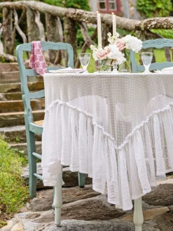 April Cornell Ella Dot Lace Tablecloth, 56" x 56"- Tablecloths