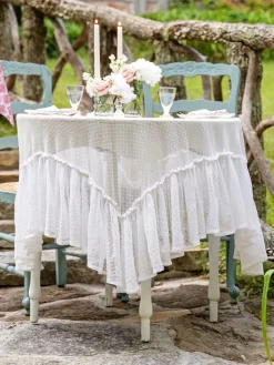 April Cornell Ella Dot Lace Tablecloth, 56