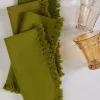 April Cornell Essential Cotton Olive Harvest Napkins- Cotton Napkins