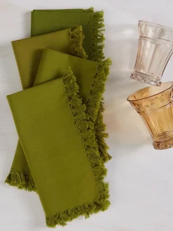 April Cornell Essential Cotton Olive Harvest Napkins- Cotton Napkins