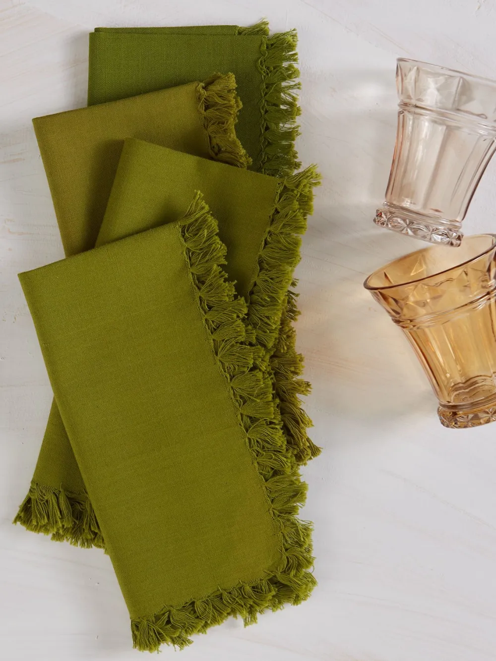 April Cornell Essential Cotton Olive Harvest Napkins- Cotton Napkins