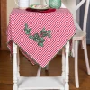April Cornell Holly Gingham Embroidered Square Tablecloth, 36" x 36"- Tablecloths