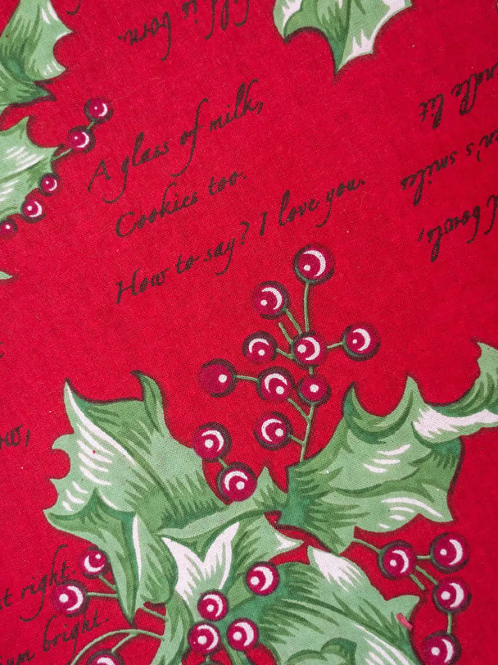 April Cornell Holly Song Red Tablecloth, 60" x 90"- Tablecloths