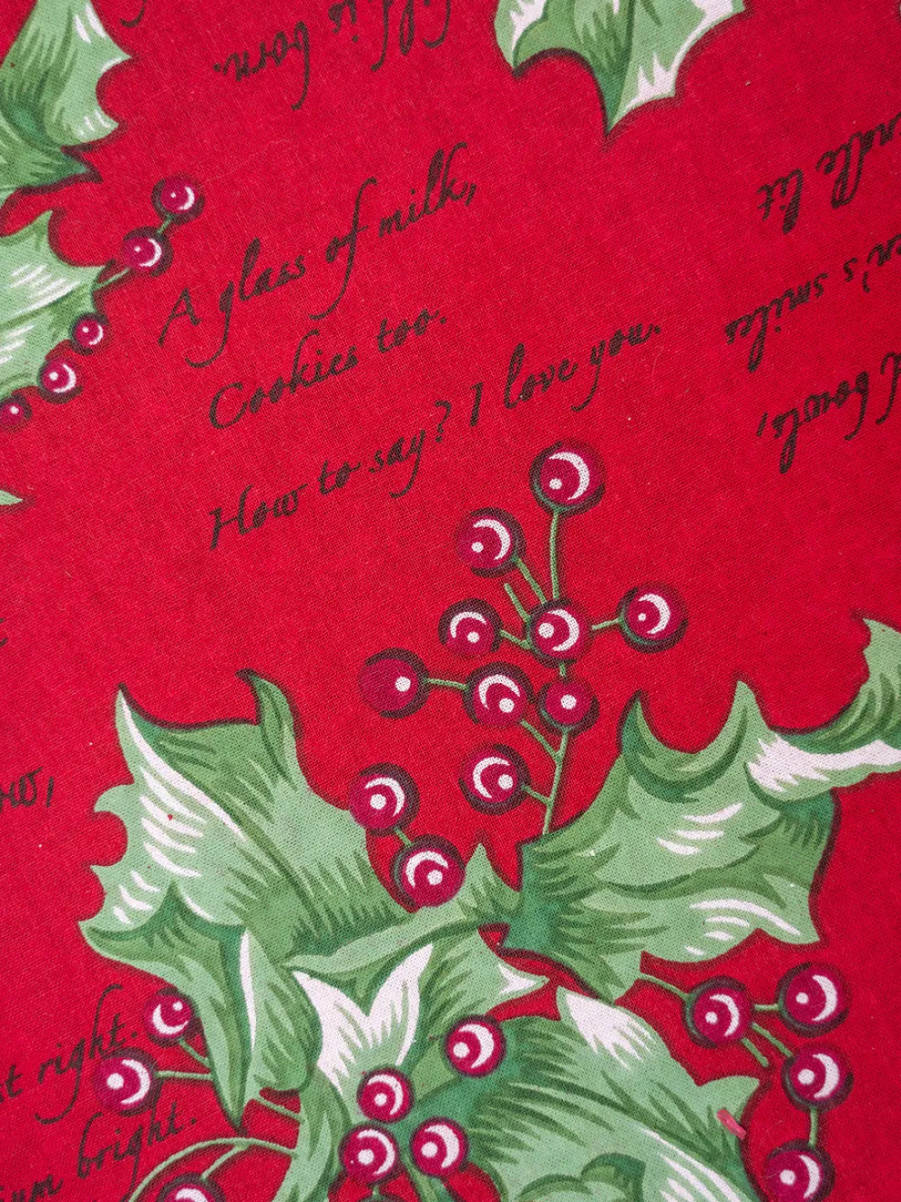 April Cornell Holly Song Red Tablecloth, 60" x108"- Tablecloths
