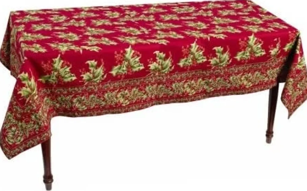 April Cornell Holly Tablecloth 60x90- Tablecloths
