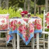 April Cornell La Vie En Rose Blue Square Tablecloth- Tablecloths