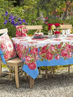 April Cornell La Vie En Rose Blue Tablecloth, 60" x 90"- Tablecloths