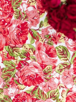 April Cornell La Vie En Rose Red Round Tablecloth- Tablecloths