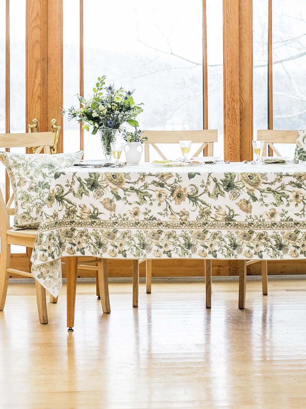 April Cornell Lillian Ecru Tablecloth, 60" x 90"- Tablecloths