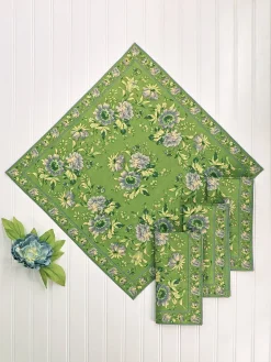 April Cornell Music Cotton Napkin Set in Jade- Cotton Napkins
