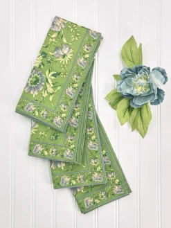 April Cornell Music Cotton Napkin Set in Jade- Cotton Napkins