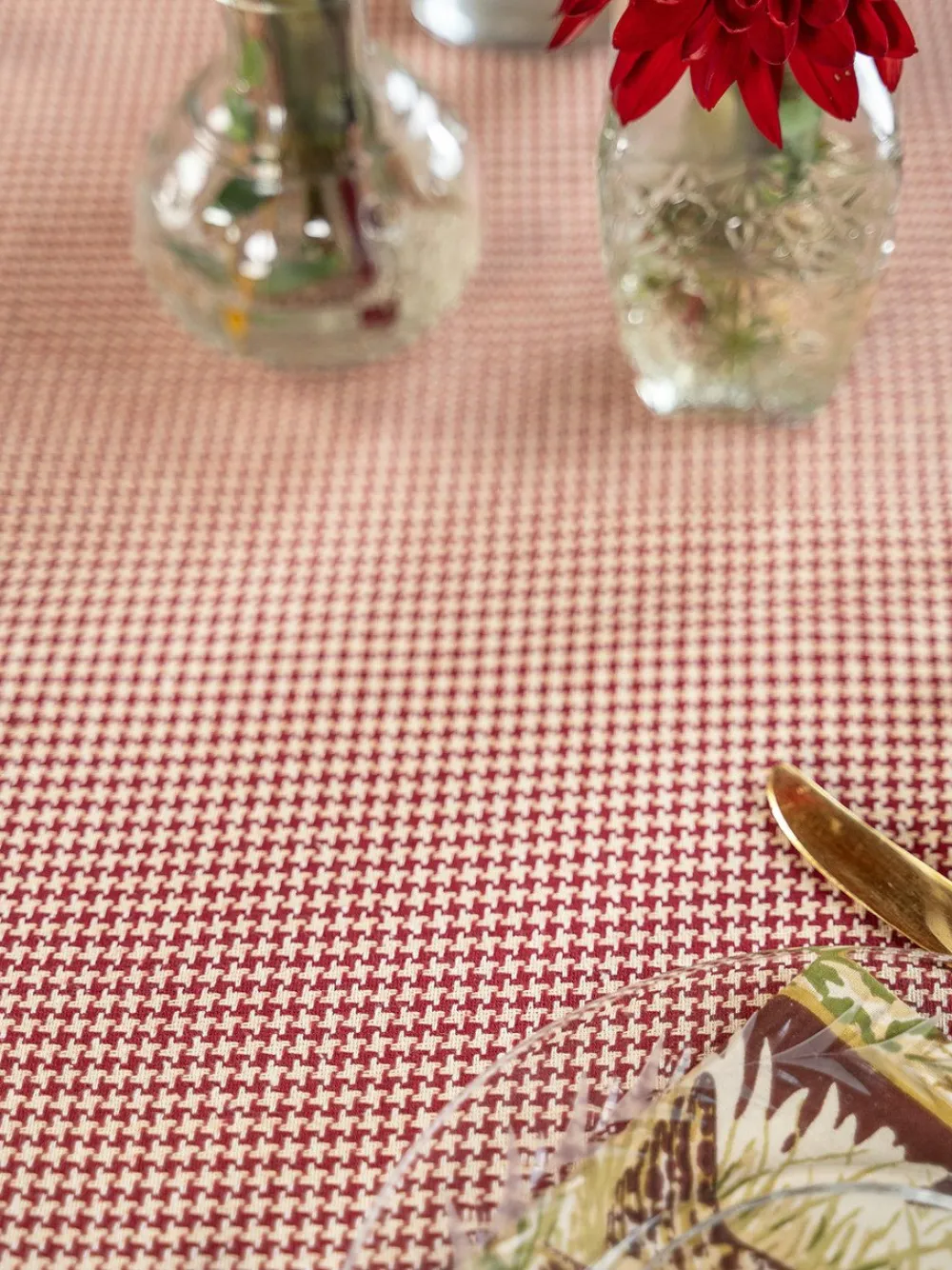 April Cornell Pheasant Cabernet Tablecloth, 60" x 90"- Tablecloths