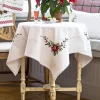 April Cornell Poinsettia Embroidered Tablecloth, 36" x 36"- Tablecloths