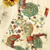 April Cornell Rooster Ecru Tea Towel- Tea Towels