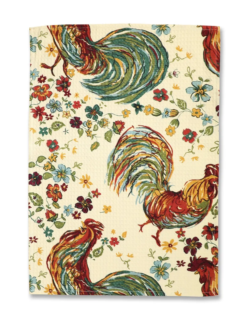 April Cornell Rooster Ecru Tea Towel- Tea Towels