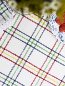 April Cornell Summer Plaid Tablecloth, 60" x 90"- Tablecloths