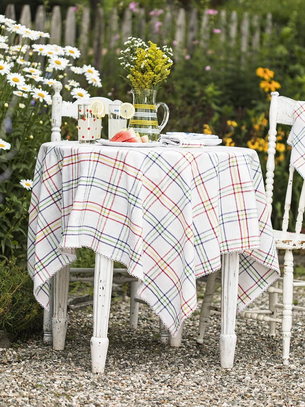April Cornell Summer Plaid Tablecloth, 60" x 90"- Tablecloths