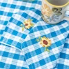 April Cornell Sunflower Navy Embroidered Tea Napkins- Cotton Napkins
