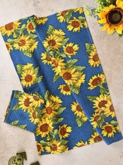 April Cornell Sunflower Valley Navy Tea Towel- Tea Towels