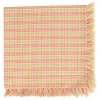 April Cornell Sunrise Plaid Coral Napkins - Set of 4- Cotton Napkins