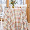 April Cornell Sunwashed Plaid Round Tablecloth- Tablecloths