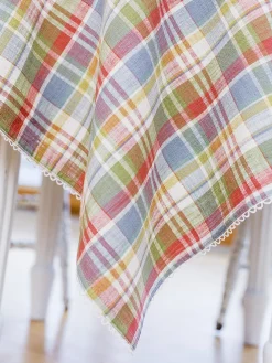 April Cornell Sunwashed Plaid Tablecloth, 60" x 90"- Tablecloths