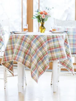 April Cornell Sunwashed Plaid Tablecloth, 60