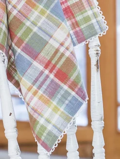 April Cornell Sunwashed Plaid Cotton Napkin Set- Cotton Napkins